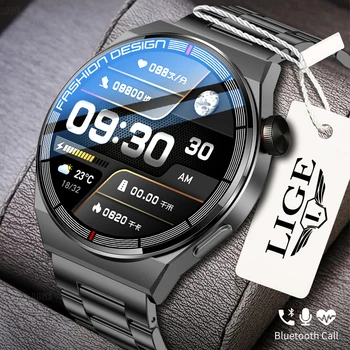 LIGE, Новые Мужские смарт-часы с Bluetooth-вызовом, IP68, Водонепроницаемый Спортивный Фитнес-трекер с Пользовательским набором, Беспроводная Зарядка, AMOLED Smartwatch