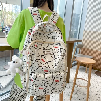 Японский женский рюкзак, Милая школьная сумка с принтом для девочек, Модные Подвесные Дорожные Рюкзаки для отдыха на открытом воздухе, сумки для книг