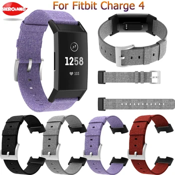 Модный ремешок для смарт-браслета Fitbit Charge 4, ремешок для часов, холщовая нейлоновая замена, Мужские и женские умные часы Charge 4, ремешок для часов