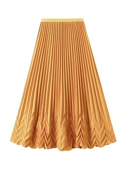 Женские юбки Трапециевидной формы с цветочным принтом и высокой талией в стиле Бохо, эластичные плиссированные юбки Миди ярких цветов