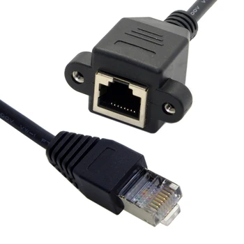 Удлинительный кабель CYSM 8P8C FTP STP UTP Cat 5e от Мужчины к Женщине Lan Ethernet с Отверстиями для крепления на панели 30 см
