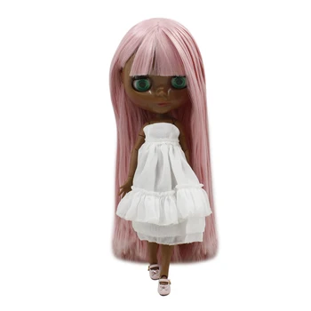 ICY DBS Blyth куклы супер черный тон кожи самая темная кожа черный Милый розовый прямые волосы обнаженное совместное тело 280BL6122