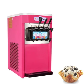 Машина для производства Мягкого Мороженого Объемом 18-22 л/ч, 220 В-240 В, Вертикальная Трехцветная Машина Для Производства Мороженого С Интеллектуальным Подсластителем